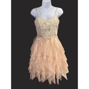 Masquerade Lace Tulle Tiered Party Dress Size 5 Prom Cocktail Homecoming Retro